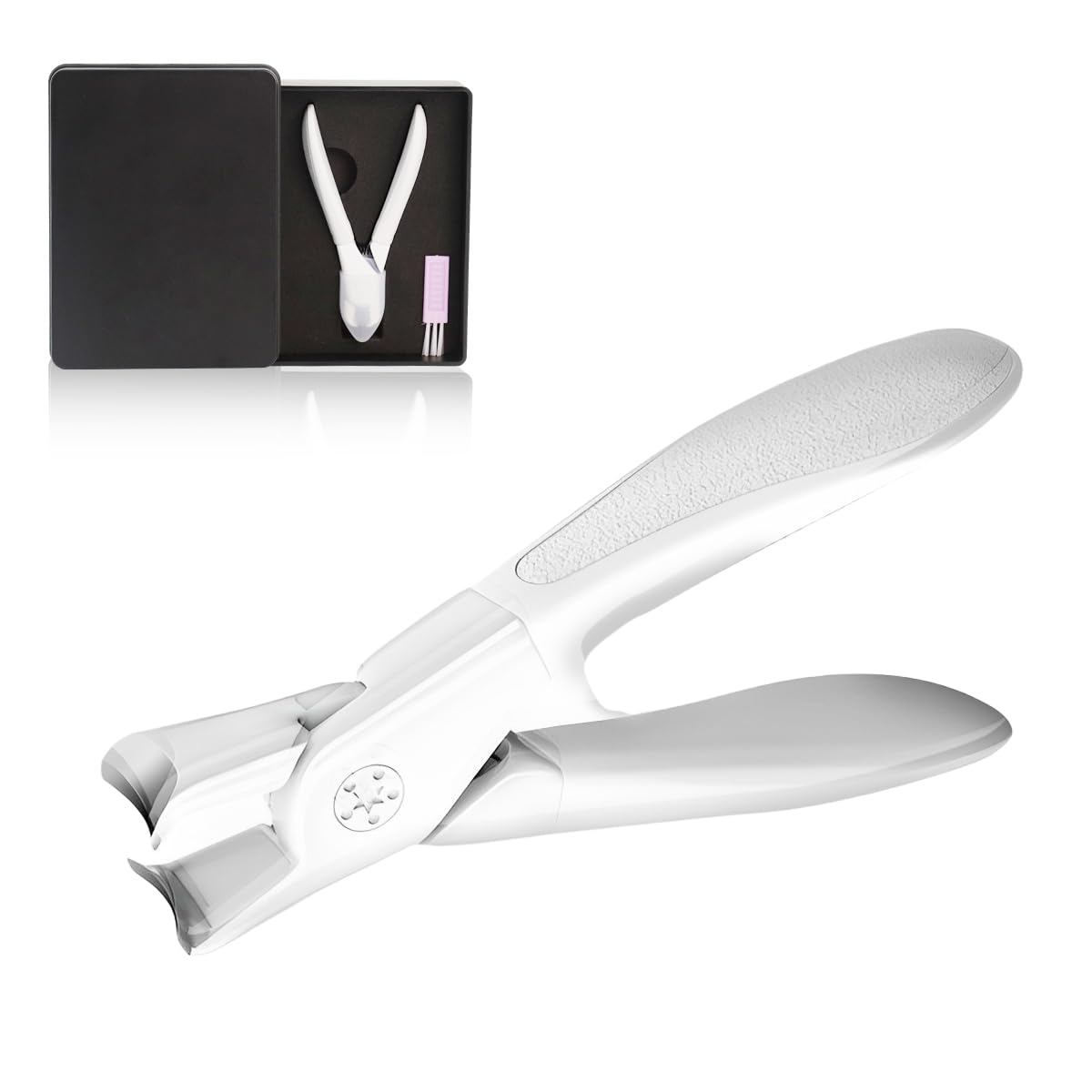 MAYCREATE Thick Nail Clipper, Toenail Clipper with Long Handle Stainless Steel Nail Cutter for Tough Nails Thick Nails, Anti-splash Nail Clipper for Adults, Seniors, Manicure Nail Clipper MAYCREATE Thick Nail Clipper, Toenail Clipper with Long Handle Stainless Steel Nail Cutter for Tough Nails Thick Nails, Anti-splash Nail Clipper for Adults, Seniors, Manicure Nail Clipper